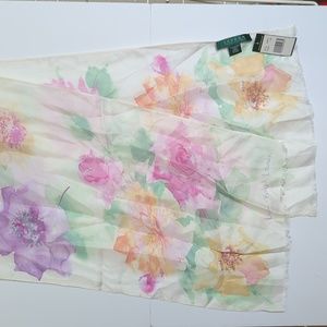 NWT Lauren Ralph Lauren 100% silk scarf
